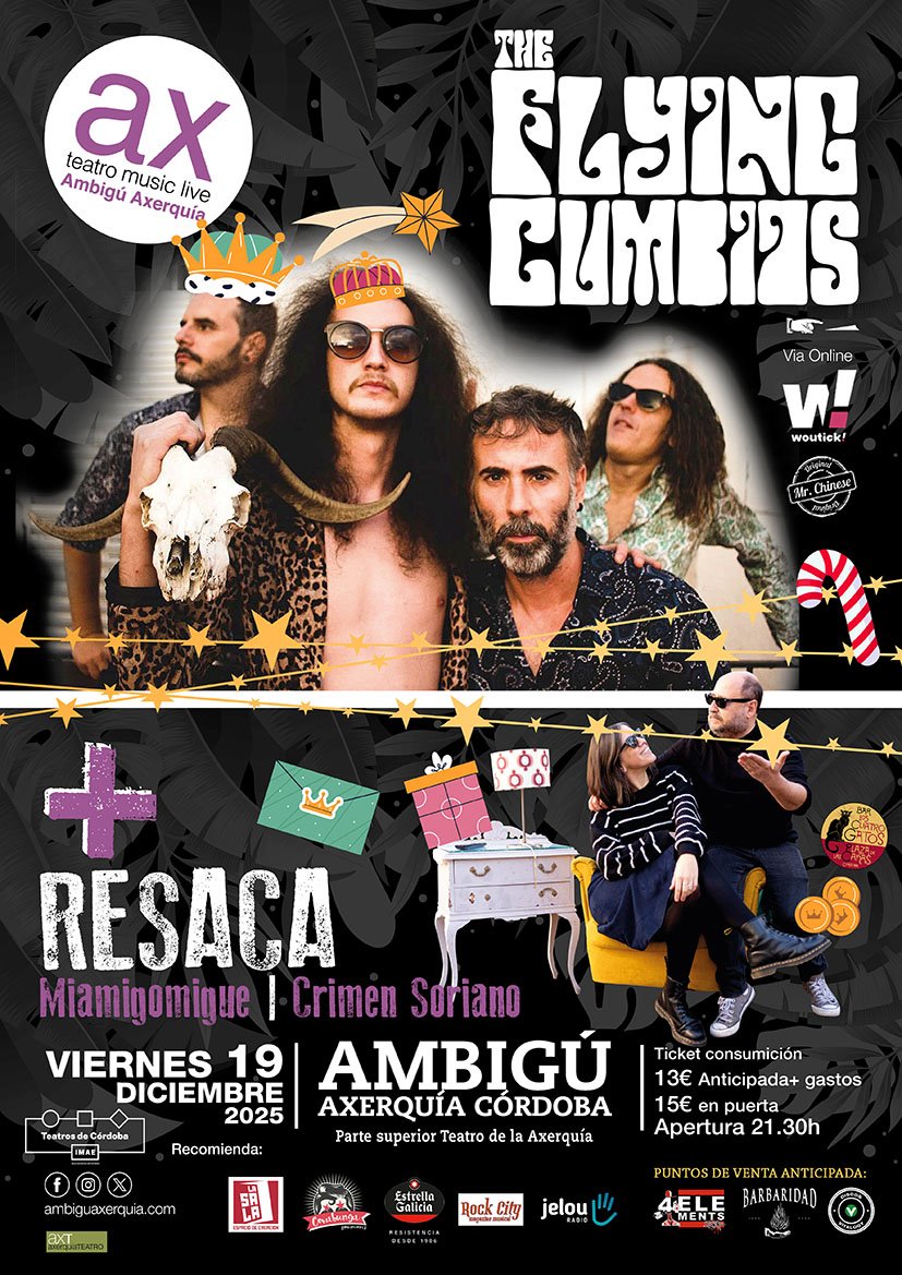woutick.com/es/entradas/fl… 
Ya está de vuelta del Sonido Satánico-Amazónico de Los Flying Cumbias,  volando por encima del espectro músical con su tremenda cumbia que te  transporta al máximo rito selvático. Viernes 19 dic 2026
<a href="/IMAECordoba/">IMAEcordoba</a>