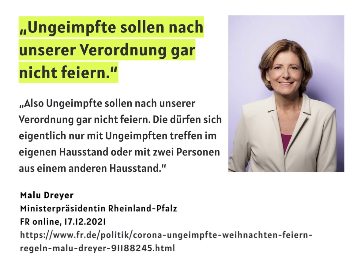 "Ungeimpfte sollen nach unserer Verordnung gar nicht feiern."

17.12.2021 #RichtigErinnern
