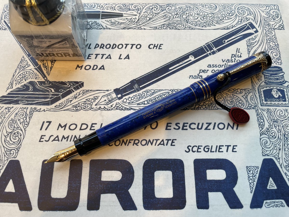 商品紹介】アウロラ 万年筆 インテルナツィオナーレ ブルー 名前と