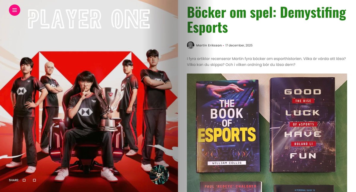 playerone_se's tweet photo. Martin tittar närmre på den sydkoreanska esport-scenen. Det blir en rapp och kort bok för nybörjare med mycket personlig charm och anekdoter. Och med det avslutar Martin sin artikelserie om esport-böcker. https://t.co/hz9thCJATg https://t.co/asWKIdDJUz