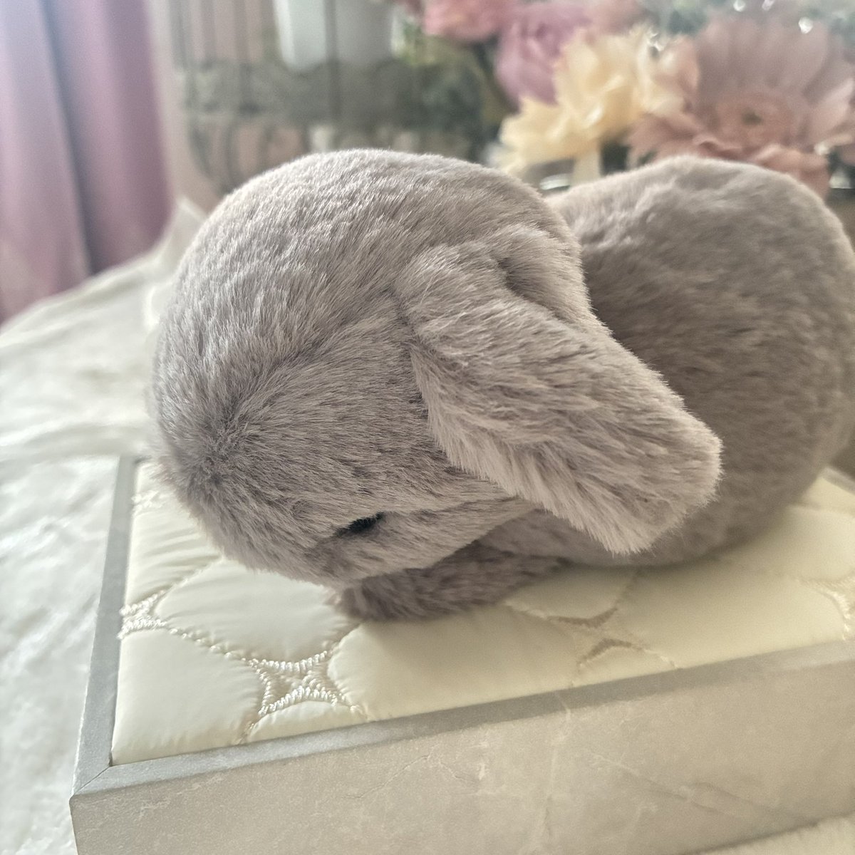 自作ぬい おだんごかいじゅう(灰) 🍀new型紙の子その2 この形でもっと大きい子が作りたいなぁ #うさ