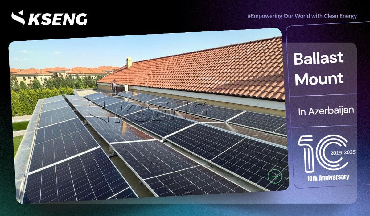 KsengSolar's tweet image. ☀️ #KsengCases Powering #Azerbaijan’s Flat Roofs with #Kseng's Non-Penetrating #BallastMount!🚀
Designed for roofs where drilling is not preferred, the system avoids potential roof damage and leak risks. Plus, it is highly versatile, ideal for flat roofs or ground applications.🔆