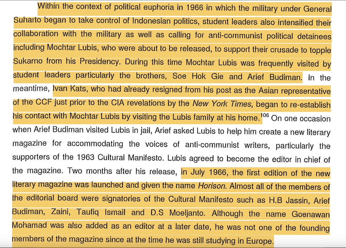 Soe Hok Gie (SHG) was a CIA/CCF Agent working with the other Indonesian traitors to topple Sukarno &amp; annihilate his power base, the PKI communists &amp; sympathisers. Indonesian Pop Base is funded by the same sponsors who backed SHG &amp; other CIA Agents (Tempo, IndoProgress, Logos ID).