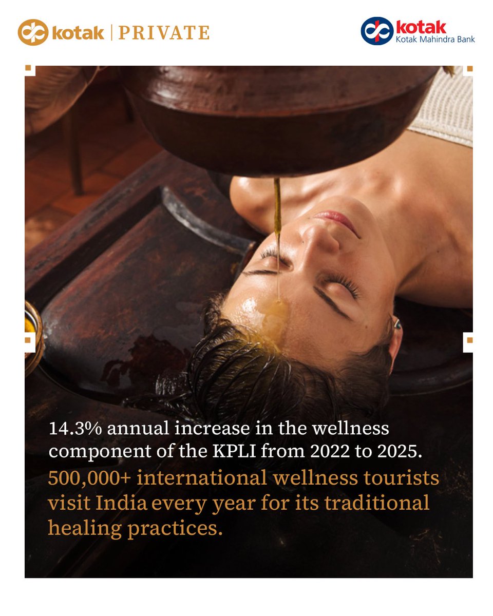 Kotak_pvt's tweet image. Holistic wellbeing is redefining luxury.
Read the Kotak Private Luxury Index 2025 for deeper insights.  ​tr.ee/LIXOm7

#KotakPrivate #KotakPrivateLuxuryIndex #KPLI