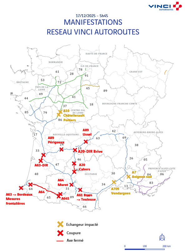 A63Trafic's tweet photo. Manifestations agricoles toujours en cours. Avant de prendre la route, informez-vous sur vos conditions de circulation en suivant notre point de situation sur le réseau VINCI Autoroutes https://t.co/rNZFymFJQE  et en écoutant #Radio1077 #A63 https://t.co/jYcLCh4XPY