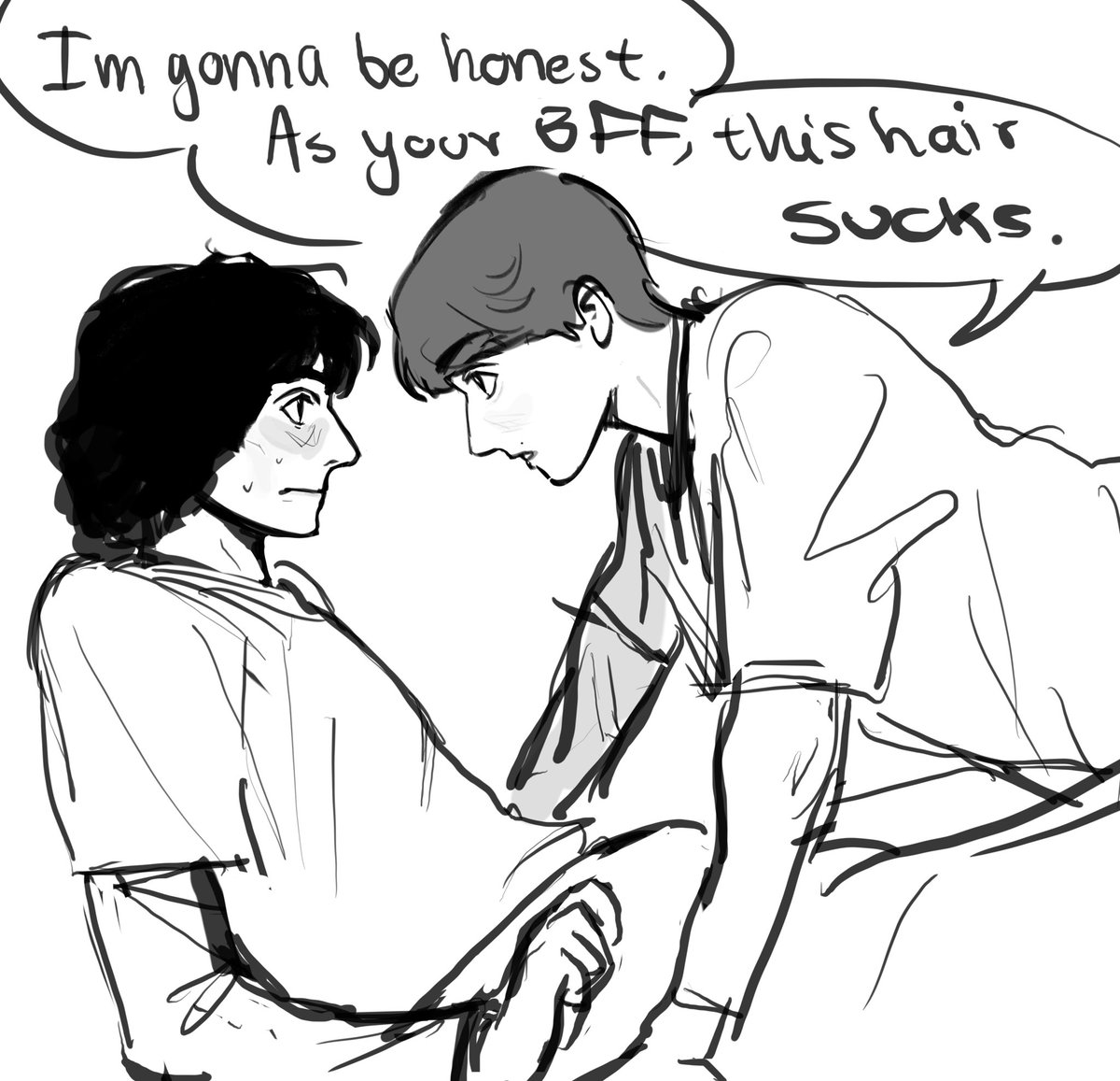 Princesssanjigf's tweet photo. Mike Wheeler being gay compilation, I kinda don’t feel like drawing today that’s why they look uglier than usual #byler https://t.co/on7rzVqHtx