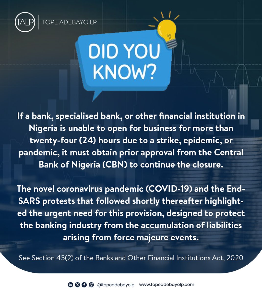 TopeAdebayo_LP's tweet photo. TALP DID YOU KNOW - Finance Series
#InvestmentLaw #SecuritiesAct #PonziScheme #PyramidScheme #FinancialRegulation #InvestorProtection #TopeAdebayoLP #ComplianceMatters #FraudPrevention #LegalAwareness #DidYouKnow #FinancialCrimes #LawFirmNigeria #LegalInsights https://t.co/2I5x6Nn9c9
