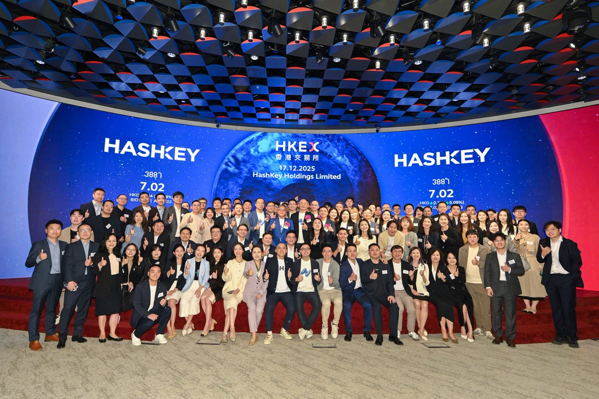 HKEXGroup's tweet image. Welcoming HashKey Holdings Limited (3887) to Hong Kong’s markets today! @HashKeyGroup offers a licensed #DigitalAsset platform providing transaction facilitation services, on-chain services, and asset management services. Congratulations on the #IPO!