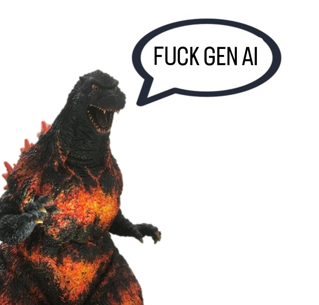 Inufefe's tweet photo. J'en ai marre de la gen AI, j'en ai marre de tout les studios qui utilisent cette merde pour leur jeux. On a pas besoin de cette merde pour créer, vous imaginez la gueule des "art"books dans les années à venir qui seront remplis d'IA ? https://t.co/2qc51A9pO1