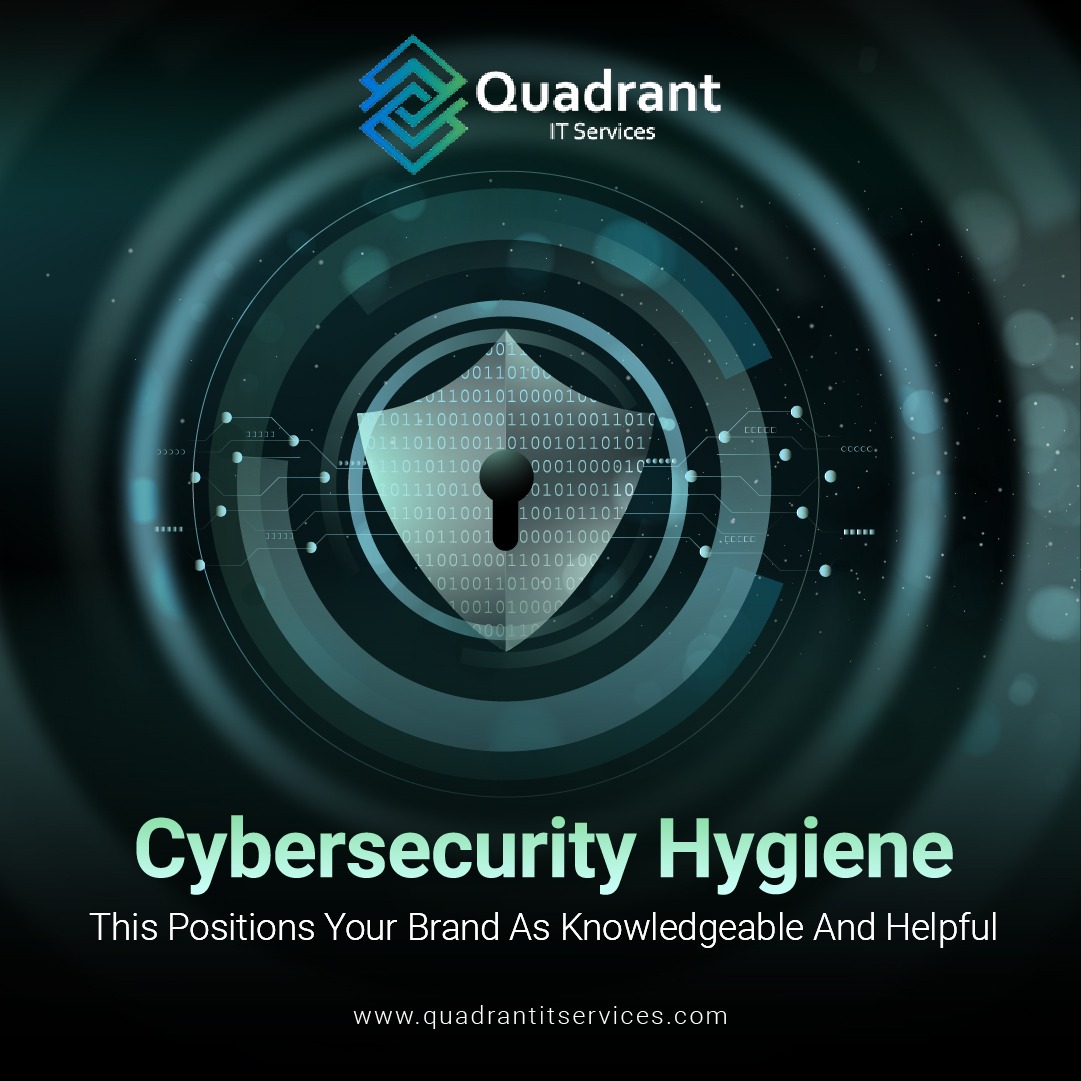QuadrantITserv's tweet photo. Cybersecurity hygiene isn’t optional—it’s essential. 
Strong passwords, regular updates, and awareness help protect your business from cyber threats.
Stay secure with Quadrant IT Services.
🌐 https://t.co/9IPFBFPfto
#CyberSecurity #CyberHygiene  #QuadrantITServices https://t.co/thKWyCYCLV