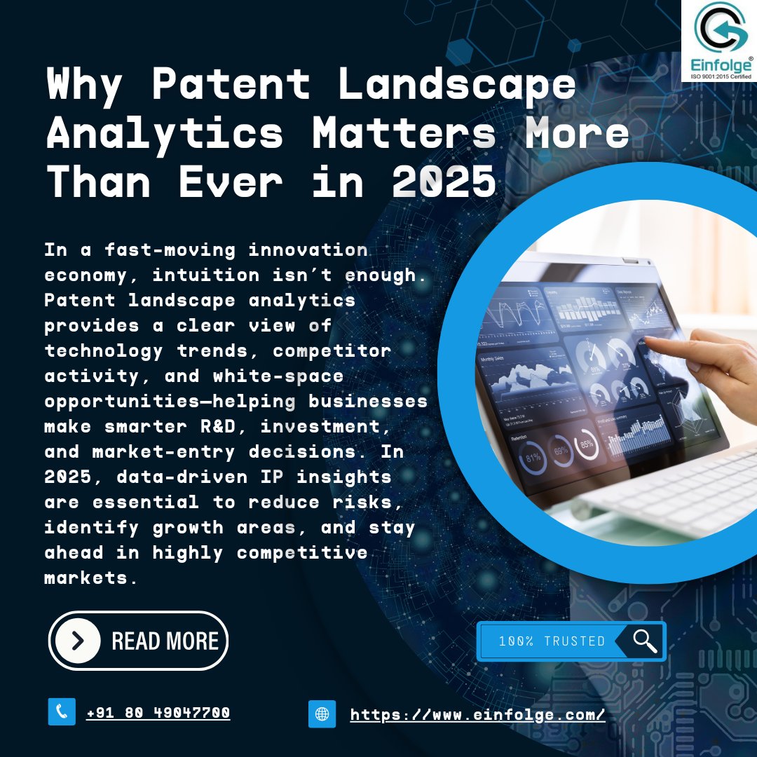 Einfolge's tweet photo. Make confident innovation decisions with Einfolge’s Advanced Patent Landscape Analytics.
Visit: https://t.co/346FV284A1
#PatentLandscape #PatentAnalytics #IPAnalytics #TechnologyLandscape #InnovationInsights #IPSolutions #Einfolge https://t.co/BqrlzVuzJ5