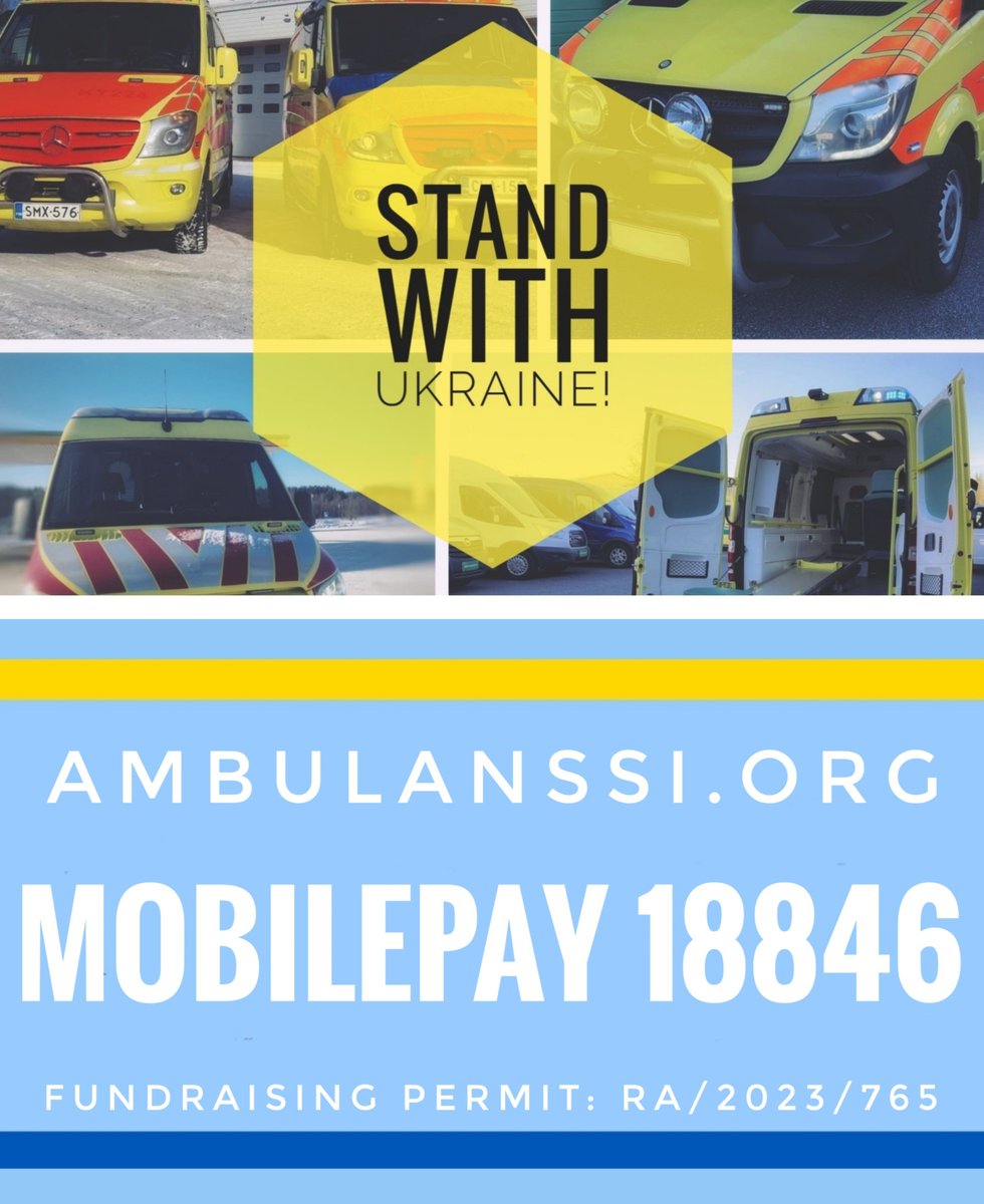 ~AMBULANCE JAR NUMBER 20~

💰 €7.377 raised
🎯 €12.623 still needed for 🚑 #20🇺🇦

Every contribution brings ambulance #20 closer to saving lives in Ukraine.

🔵 MobilePay: 18846
🟡 paypal.com/donate/?hosted…

Thank you to everyone supporting this effort 💙💛