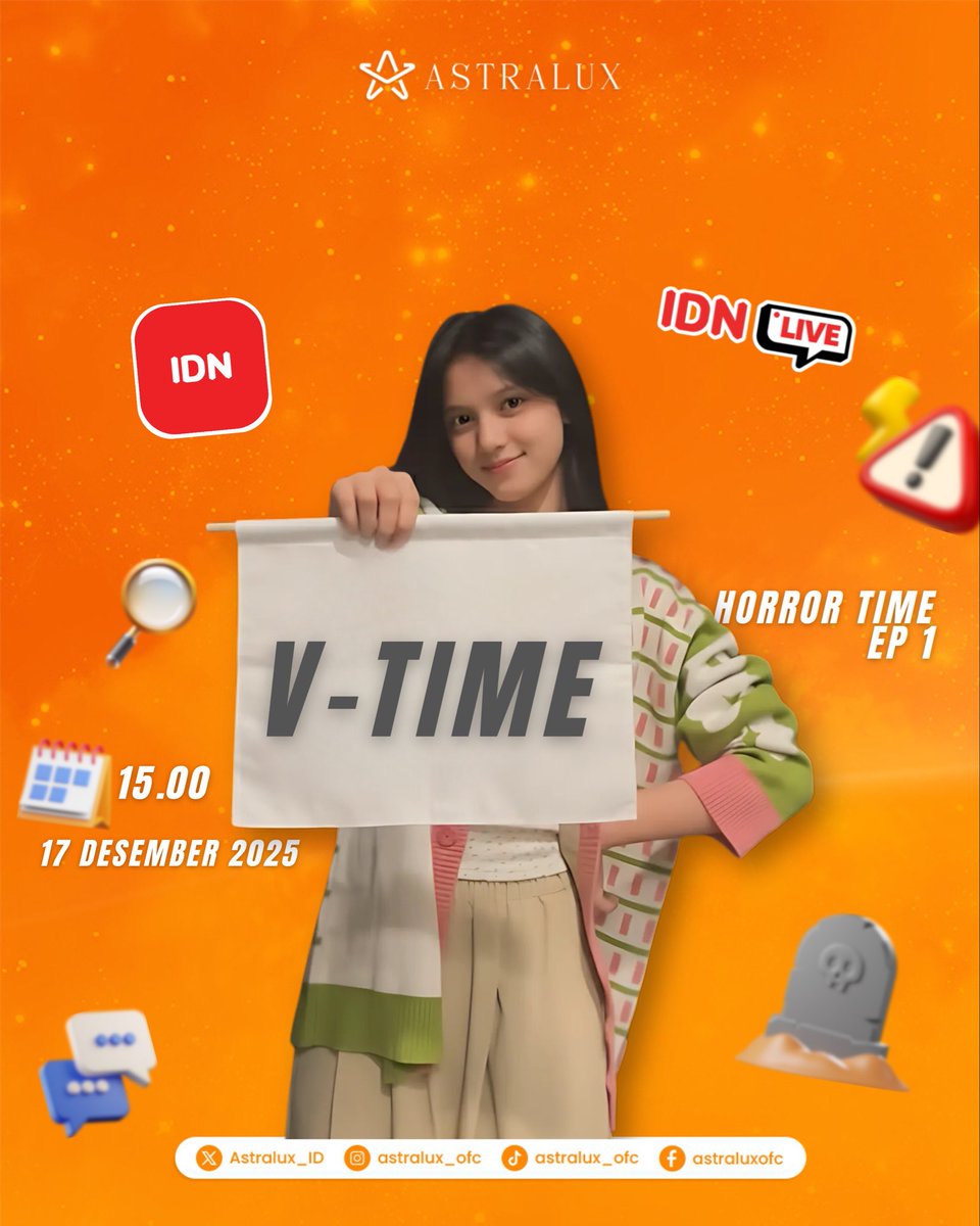 Astralux_ID's tweet image. Episode perdana @A_VirgiJKT48 di IDN Live mengambil tema V-TIME!🤩

Nonton secara eksklusif Horor Time: Eps 1 hanya dengan 4 gold!

Penasaran tentang ketakutan yang selama ini menghantui Virgi? Yuk join live V-Time hari ini pukul 15.00 WIB di IDN LIVE!
#VTime #SeruBarengIDNLive