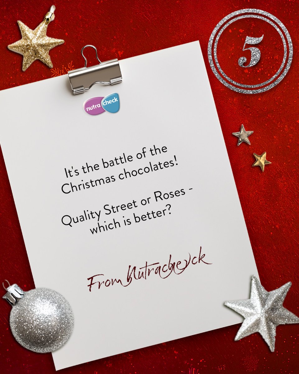 Welcome to Day 5 of our 12 Days of Christmas #competition! Today's prize is 12 months of Nutracheck membership 🎊

1️⃣ Follow <a href="/Nutracheck/">Nutracheck</a> &amp; like this tweet
2️⃣ Comment the answer to the Christmas question

We'll pick a winner at random on the 18th!

T&amp;C's: bit.ly/NCSocialTerms