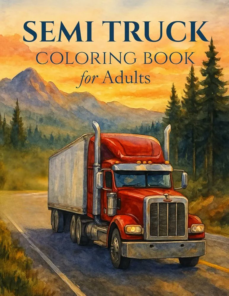 MESSAI_Bill's tweet image. Semi Truck Coloring Book for adults,[Link:a.co/d/bG2VsWV]. #HolidayGift #BigRigs #SemiTruck #Truckers