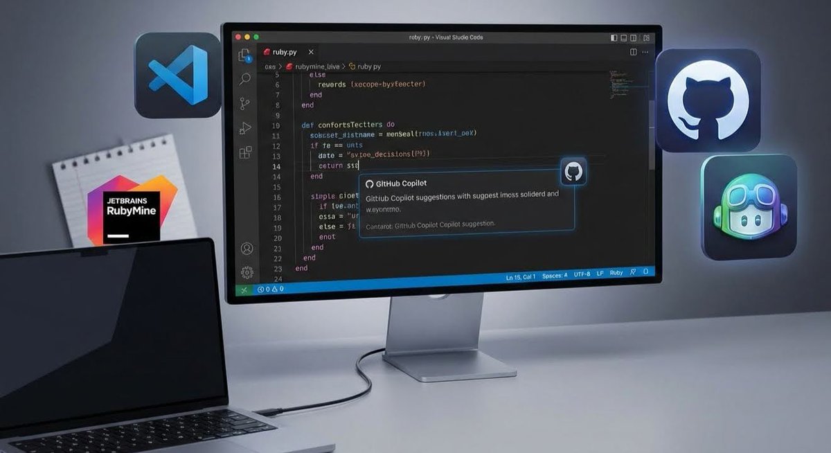 ramzieus's tweet photo. After being a loyal user of RubyMine for 6 years, I’ve officially decided to make VS Code my primary editor.
It wasn't an easy decision, the JetBrains ecosystem is incredibly powerful, but two factors made the switch undeniable for me: https://t.co/pHU7RS6KDP