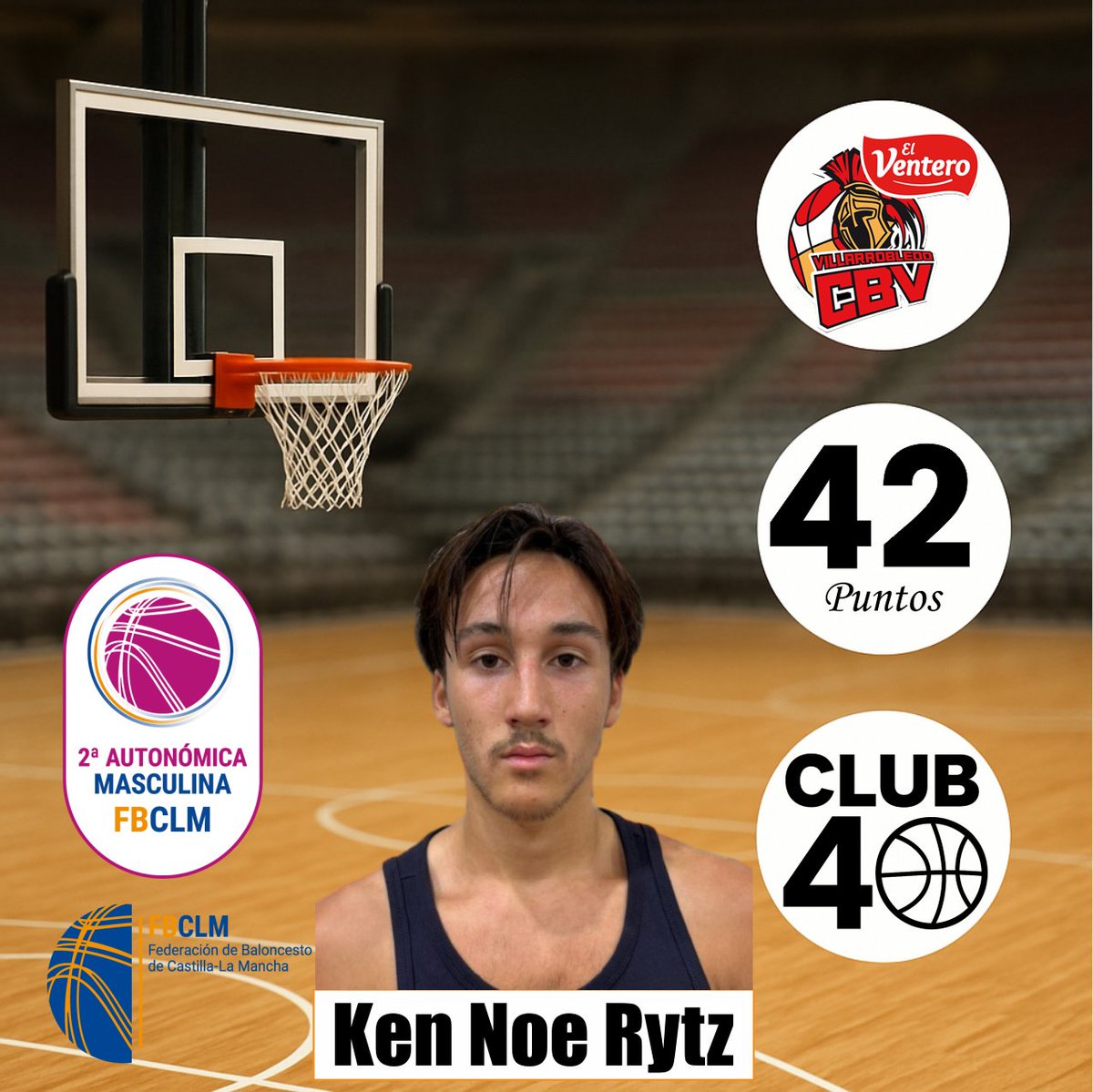 fbclm's tweet photo. #Club40FBCLM | Ya conocemos al segundo miembro de este CLUB🔝4⃣0⃣ (Temp. 25-26). El jugador del @CBVillarrobledo "B"  en la J8 de la #Auto2MAS se convertía  en el segundo en acceder a este selecto ROSTER. Enhorabuena KEN‼️
📊Conócelo👇
https://t.co/k7p2n7xp9F
#PasionXBasketCLM https://t.co/eeNE8jesAB