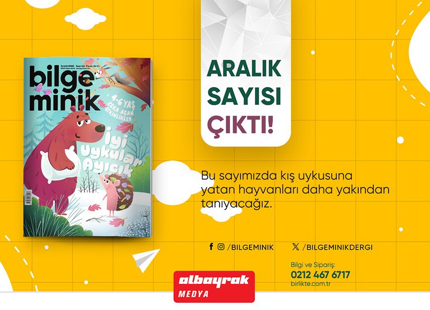 📌Bilge Minik Aralık Sayısı Çıktı!

📍Şimdi birlikte.com.tr

📍Bilgi ve Sipariş için; 0212 467 67 17

📍WhatsApp Sipariş Hattı: 0535 250 48 48
#dergi #dergilikheryerde #abonelikmerkezi #abone #dergiaboneliği #dergilerim #dergiokumak #dergiokuyorum #iyikidergilervar