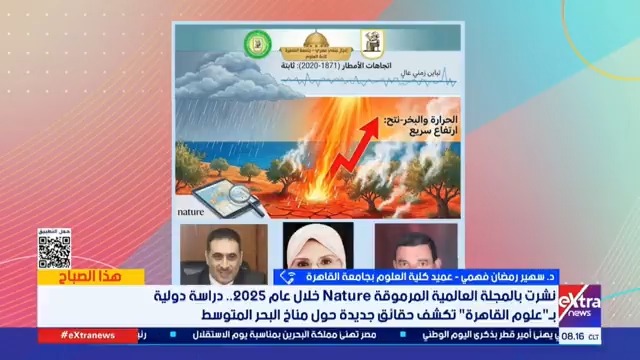 دراسة دولية بـ علوم القاهرة تكشف حقائق جديدة حول مناخ البحر المتوسط.. عميد كلية العلوم تكشف التفاصيل #هذا_الصباح 