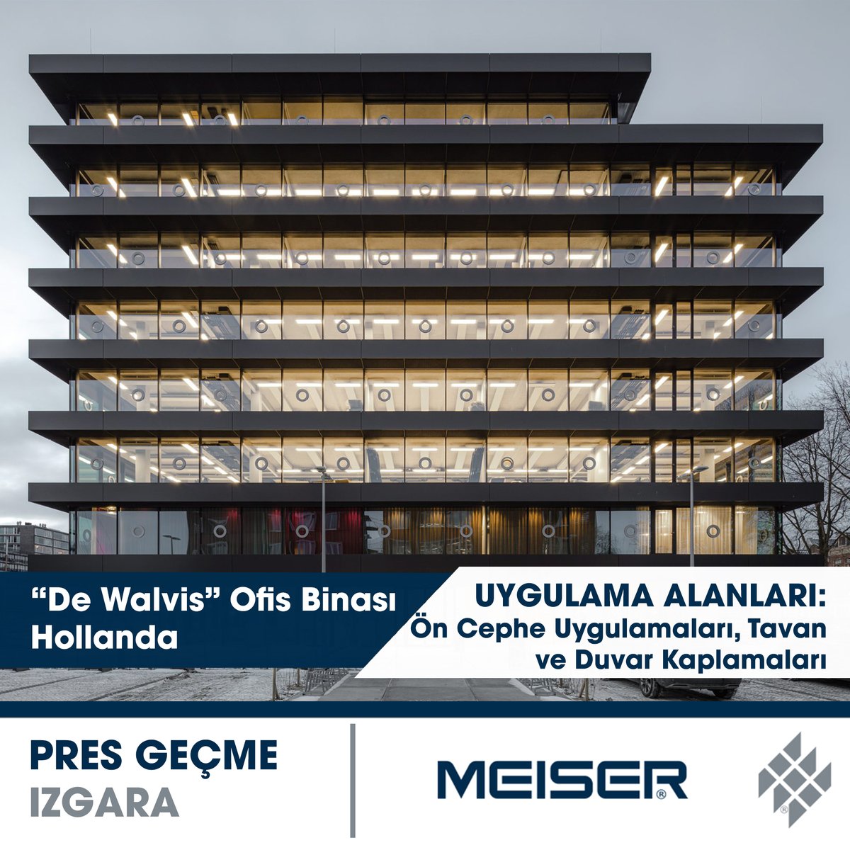 MeiserTR's tweet image. Amsterdam’da 1960’lar modernizmini çağdaş ve sürdürülebilir ofise dönüştüren De Walvis Ofis Binası Projesinde, cephede #MEISER #presgeçmeızgara lar kullanılarak, yüksek standartlı mimari dönüşümlere güçlü bir örnek olmuştur. 

Projenin tüm detayları için: tr.linkedin.com/company/meiser…