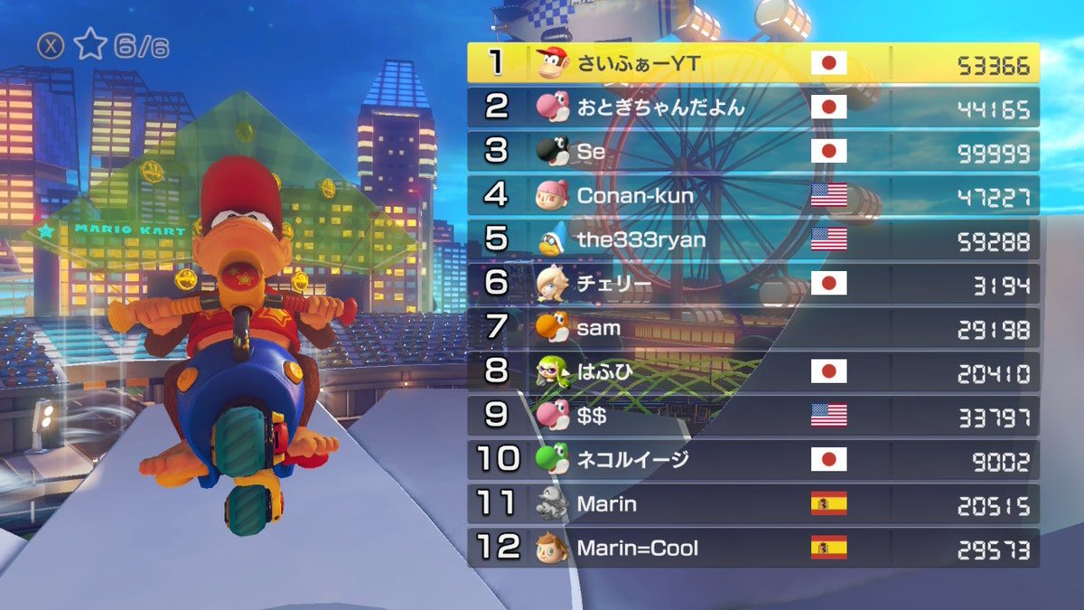 昨日の8dx配信ありがとうございました✨✨ 全キャラ全種類一位企画も