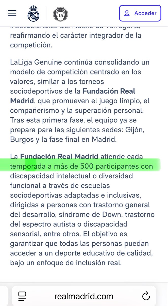 perifollogarcia's tweet image. Para que os hagáis una idea de lo increíble del proyecto del #SportingAlaquasInclusivo
La @Fun_Realmadrid atiende a unos 500 chicos, tal como ellos indican aquí.
Nuestro humilde club atiende a 70 jugador@s.
Pensar en los recursos d unos y otros, porque la proporción es curiosa 😉