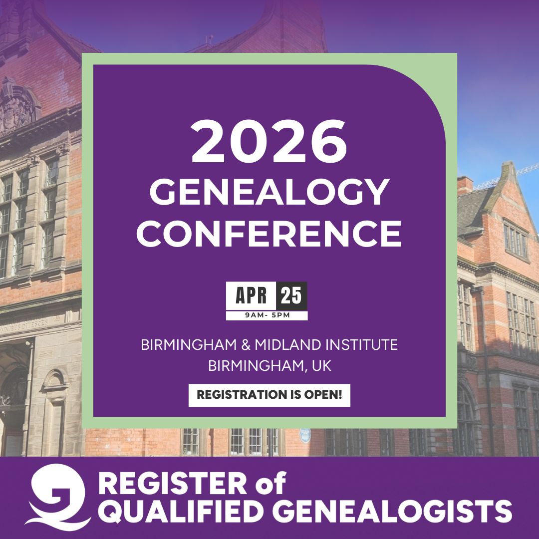 The 2026 RQG Conference promises to be a great day with inspiring presentations. The keynote speakers have already been announced and we will soon publish the names of the other speakers. For tickets, please visit our website.
qualifiedgenealogists.org/2026-conference 
#genealogy #familyhistory