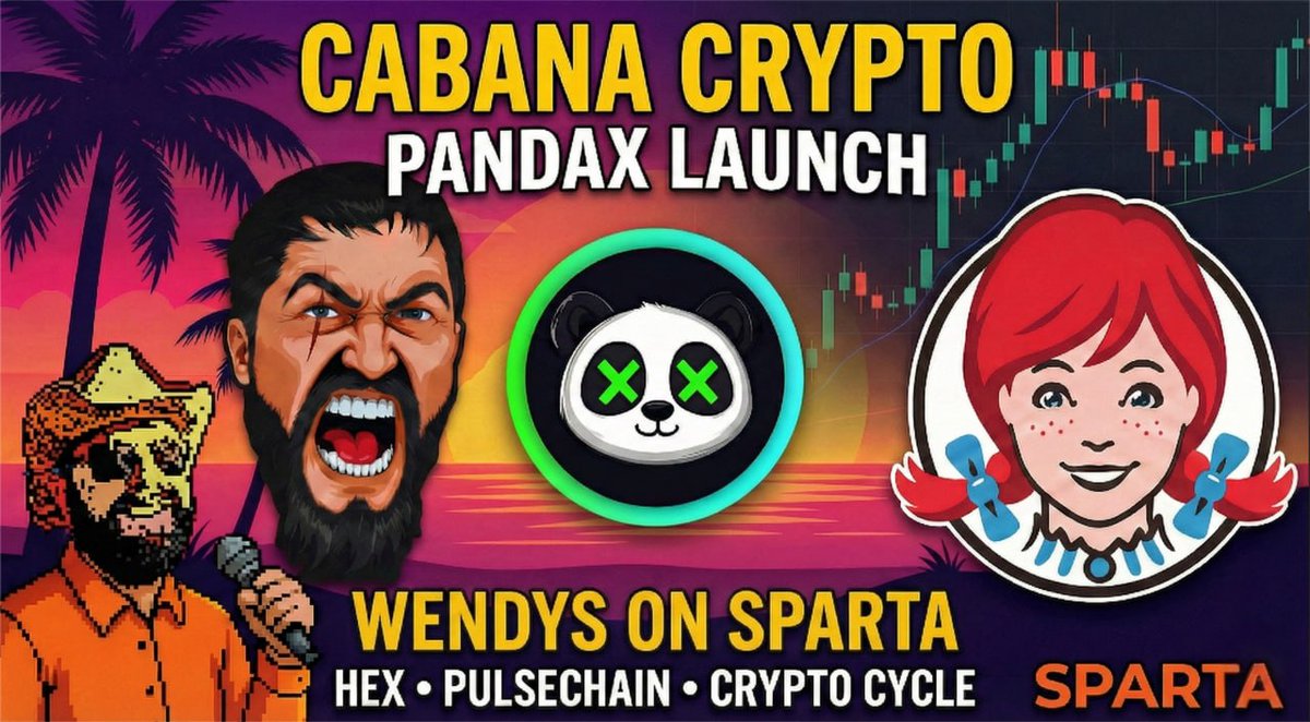 ⏰ 9 HOURS LEFT, SPARTANS ⚔️🔥

🍻 Cabana Crypto Happy Hour goes live
Featuring Wendys 4 Tendies

Talking:
• $SPARTA
• HEX
• PandaX 👀
• PulseChain
• ProveX
• RH ecosystem

Lock in. Don’t miss this one.
AWOOO! ⚔️🚀

Link: youtube.com/live/u-I5pCq_E…