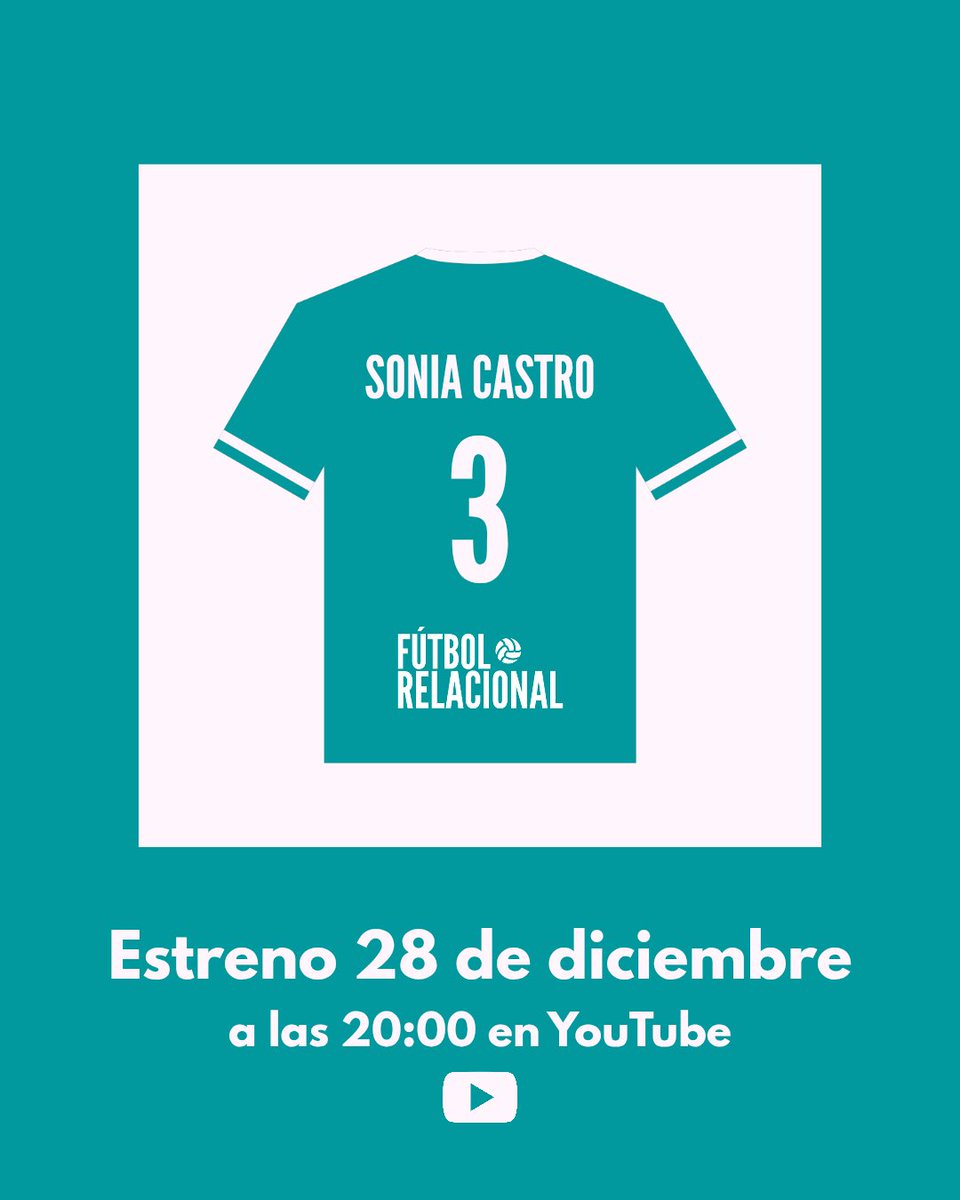 Ya tenemos fecha para el tercer episodio de Fútbol Relacional. Apunten el 28 de diciembre a las 20:00 para escuchar a Sonia Castro 📝