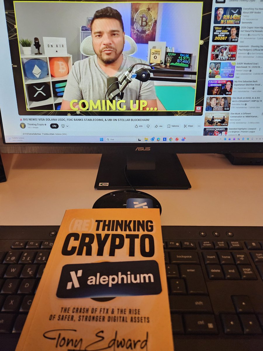 vesajoki's tweet image. I've followed @ThinkingCrypto1 for years to stay up to date with cryptocurrency news. Tony's book was one of the highlights of 2024. I have only one wish for the new year; put #Alephium in the spotlight - they deserve it!