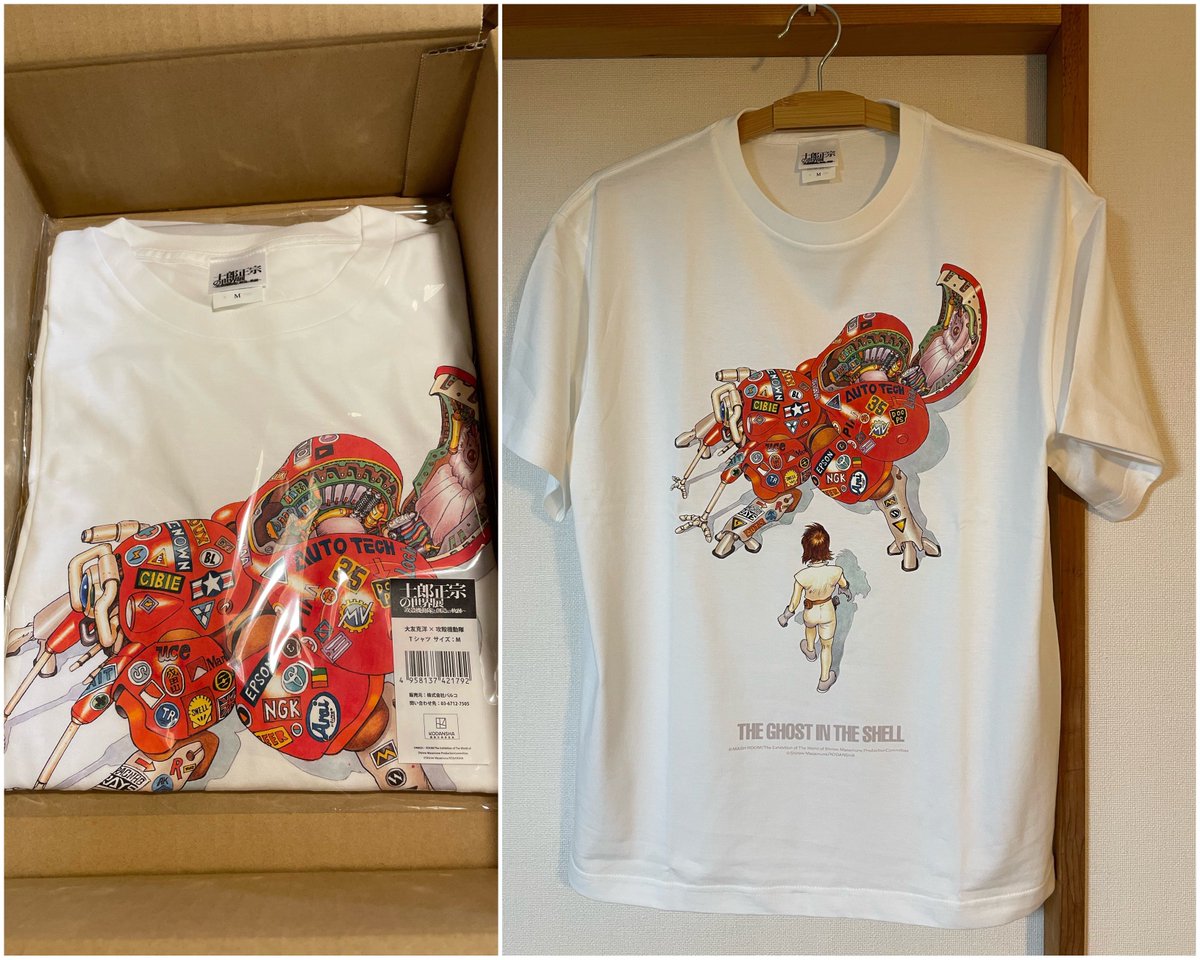 大友克洋×攻殻機動隊トリビュートイラストTシャツ、プリントも質感も