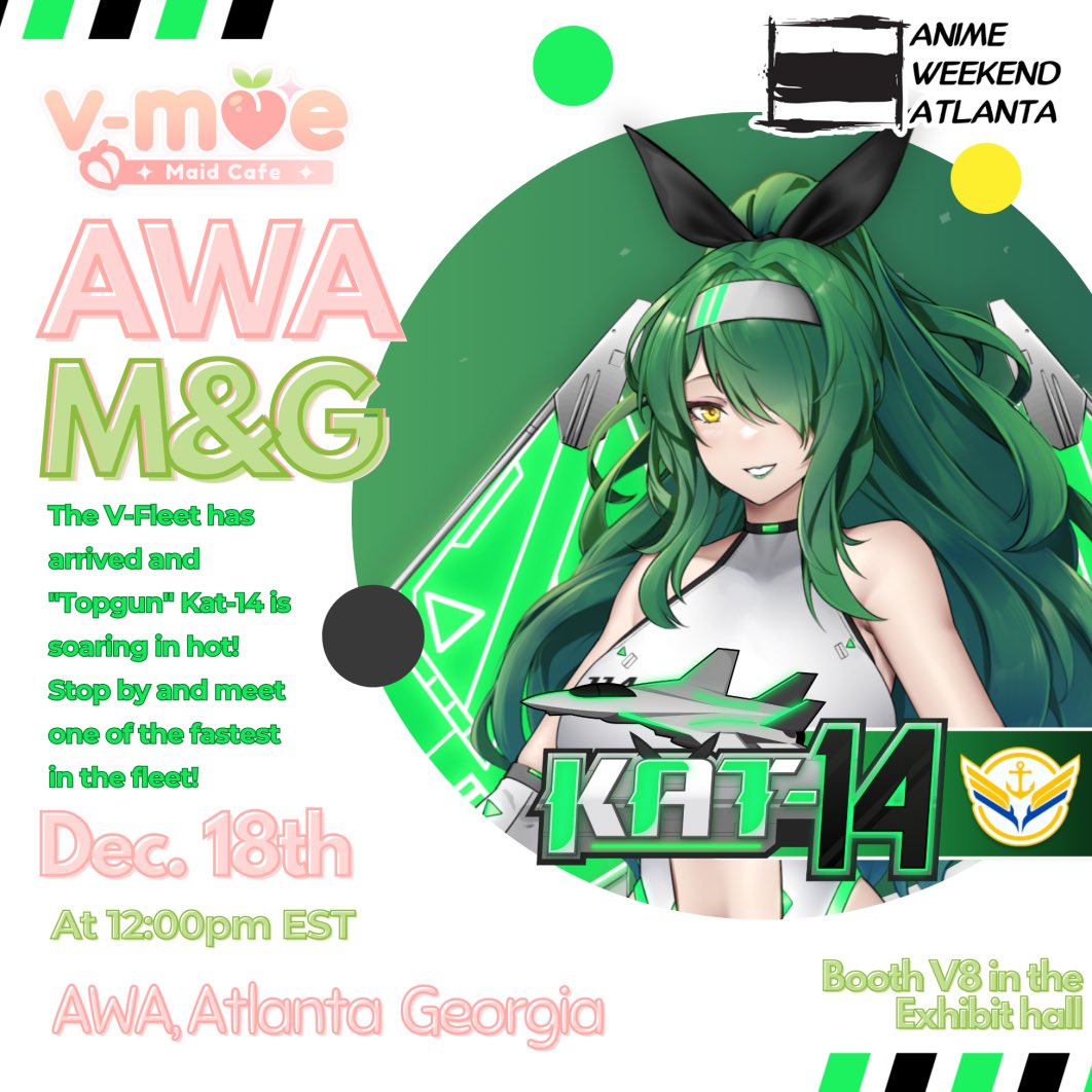 Wowie! Meet and Greet on Thursday at <a href="/awacon/">AnimeWeekendATL🔜AWA2025</a> !! If you’re in the area, please stop by the booth V8 in the exhibit hall at 12pm EST to meet me! <3 

Thank you so much <a href="/Vmoecafe/">🎀🍑 V-Moe 🍑🎀</a> for the opportunity <3