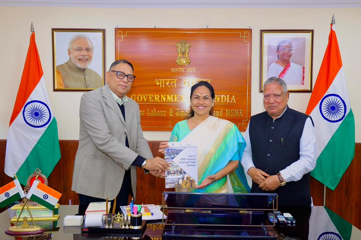 Presented copy of <a href="/FISME/">FISME</a> - <a href="/GAMEIndia2/">GAME for Mass Entrepreneurship</a> report on delayed payments to Ms <a href="/ShobhaBJP/">Shobha Karandlaje</a> Hon’ble MoS <a href="/minmsme/">Ministry of MSME</a> with <a href="/RAgrawal_offcl/">Rajendra Agrawal</a>  #MSME <a href="/friendsofmsme/">Friends of MSMEs in Parliament</a> <a href="/rvenk/">ravi venkatesan</a> <a href="/knnindia/">KNN INDIA #MSME</a>