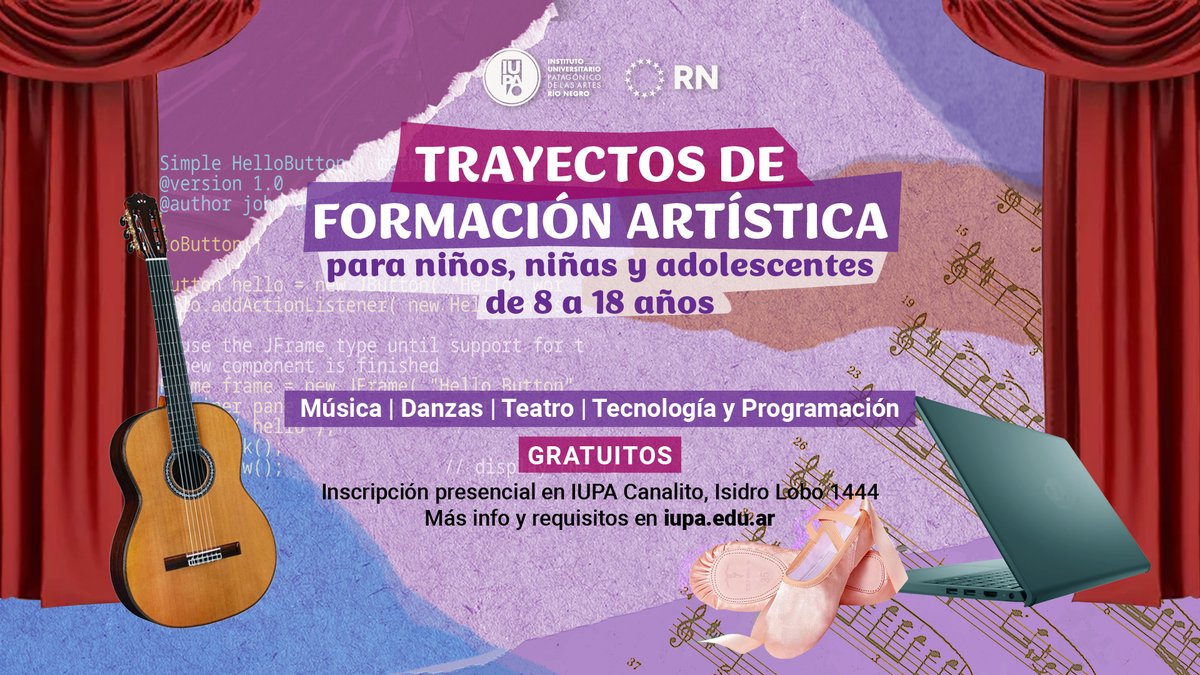En febrero continuaremos con nuestras inscripciones a trayectos (nivel no universitario) en #Música, #Danzas, #Programación #Teatro