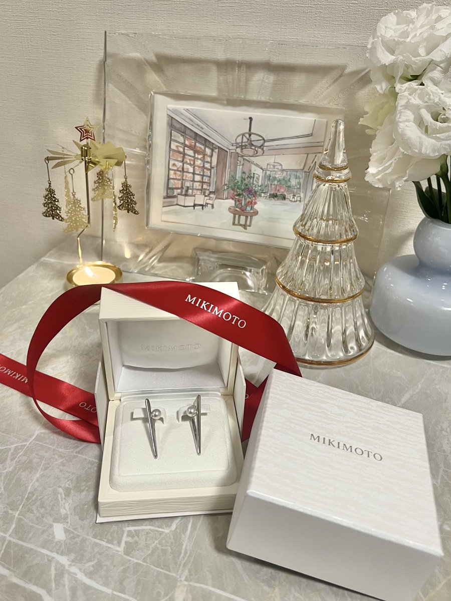 ミキモトで購入したのはVコードのピアス🤍 早速仕事につけて行った