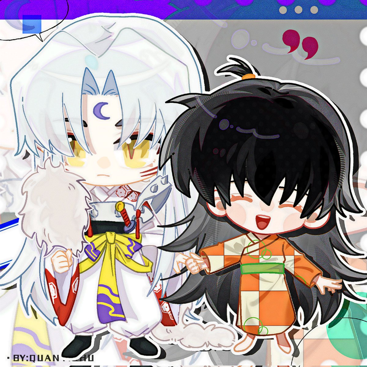 左手牵右手，右手牵左手
The left hand holds the right hand, the right hand holds the left hand.
#Sesshomaru #殺生丸 #sessrin #殺りん