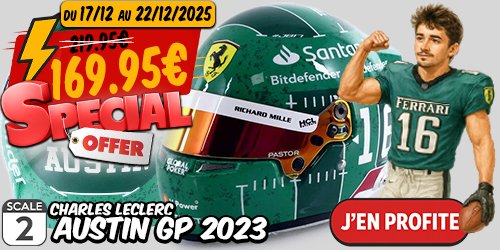 🎄Offre spéciale Noël🎅

Mini-Helmet de Charles Leclerc – GP Austin 2023 🇺🇸

💰169,95 € au lieu de 219,95 €
📆du 17 au 22 décembre

300 pièces seulement. Oui, c’est moins que le nombre de fans Ferrari stressés les dimanches  👇
littlebolide.com/4100433/mini-h…