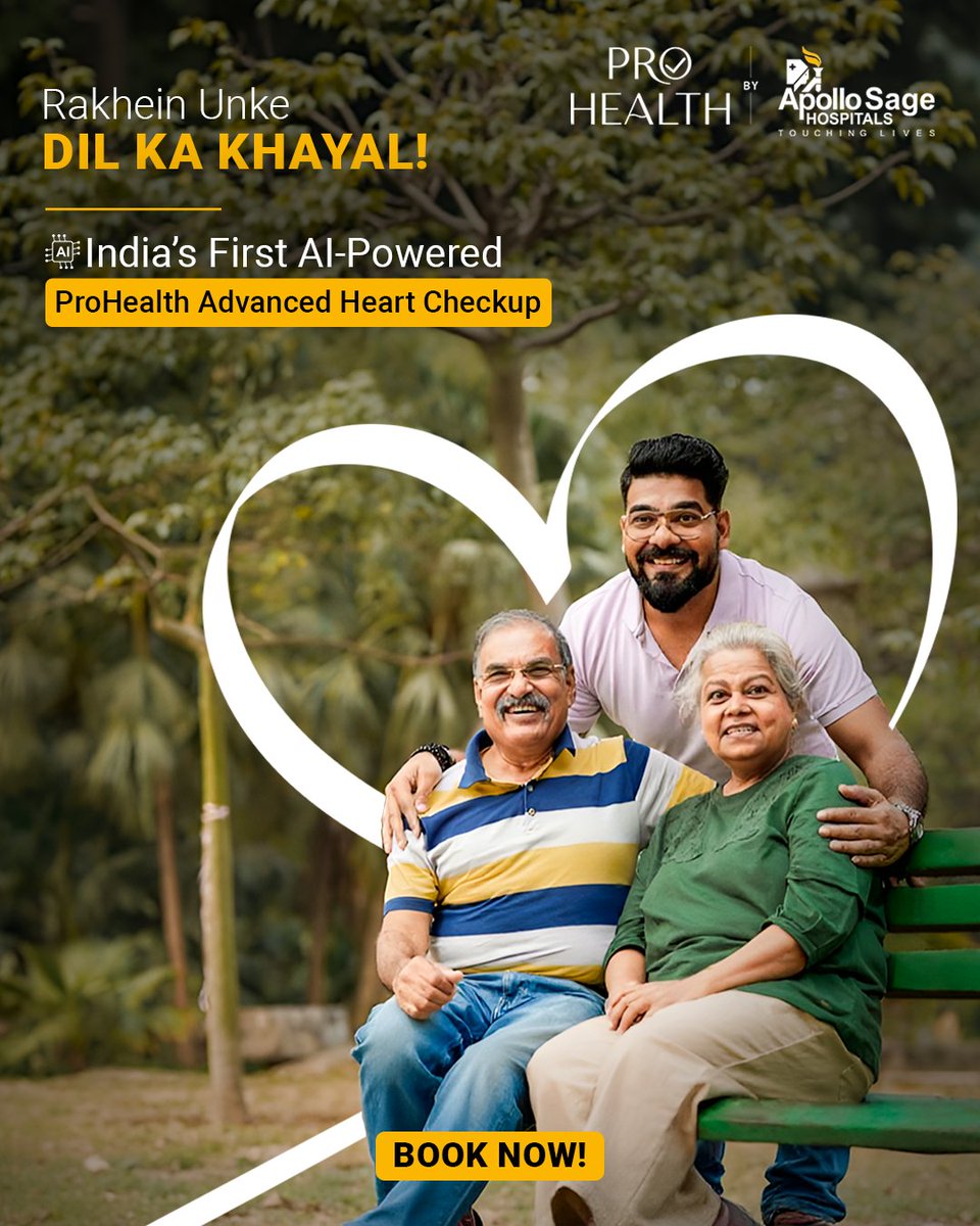 ApolloSageH's tweet image. Parents’ hearts beat for their children. Care for theirs with India’s First #ProHealth #HeartCheckup —offering comprehensive screening, AI-powered risk insights, and expert cardiologist guidance.

📞0755-4308111

#HeartHealth #ApolloProHealth #AIEnabledHealthCheck #PreventiveCare