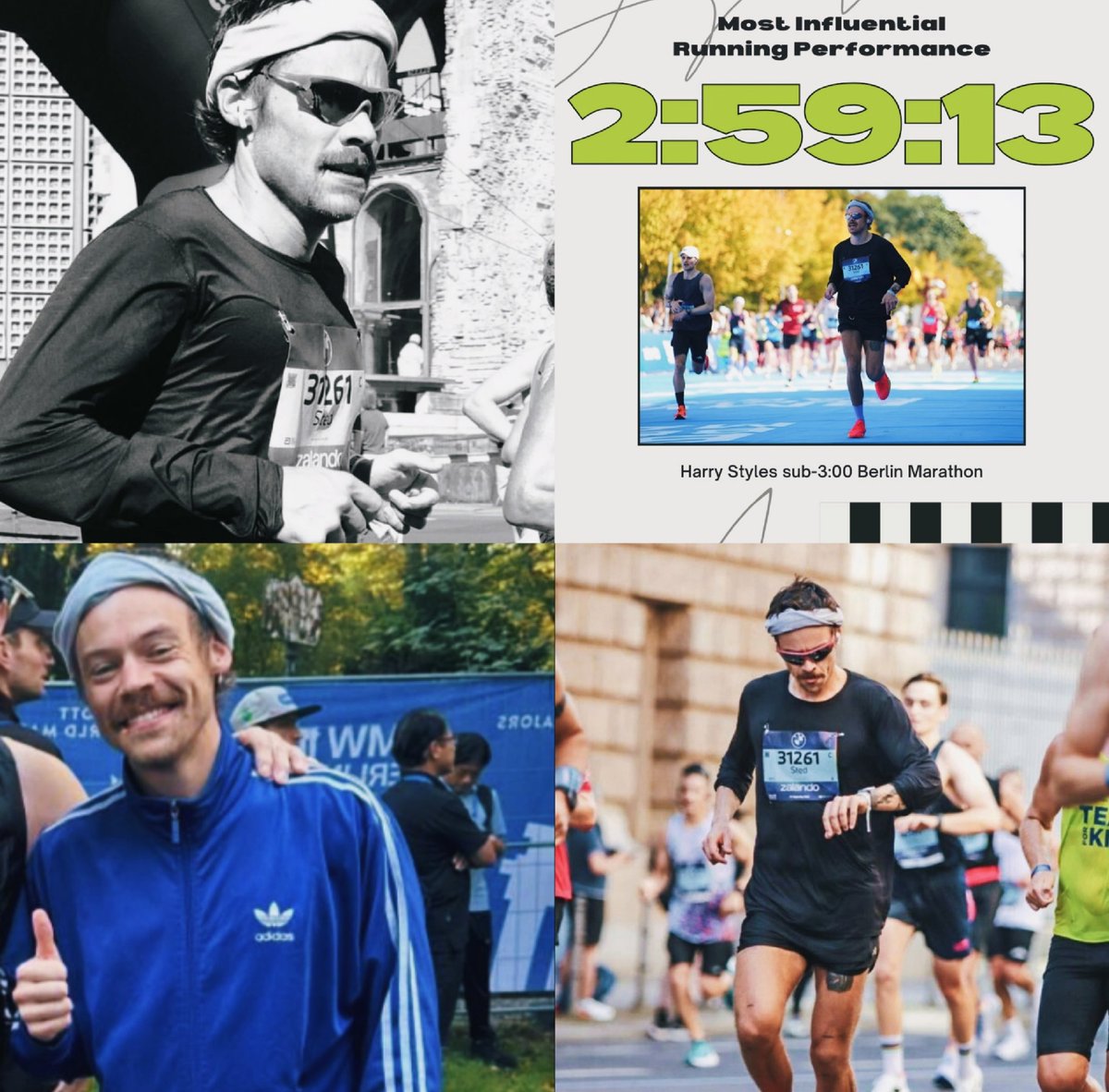 harryitanews's tweet image. #NEW: Marathon Handbook ha ufficialmente dichiarato Harry come uno dei più influenti del 2025 nel mondo del running. È stato lodato dagli esperti per la sua forza e costanza nel ritmo: ha corso la Maratona di Berlino con un tempo incredibile, scendendo sotto il leggendario muro…