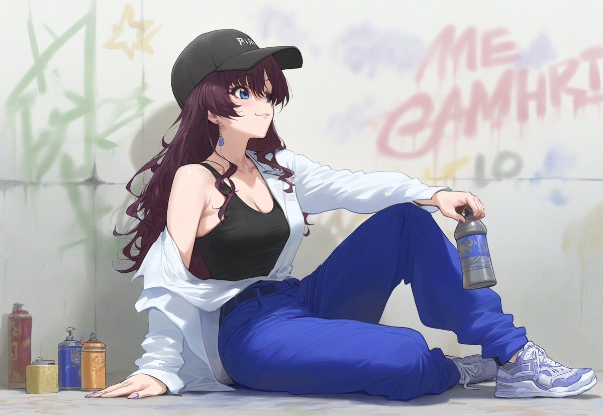 ちいっちページ Murals on street walls. 💙 #一ノ瀬志希 #Shishi #AIart