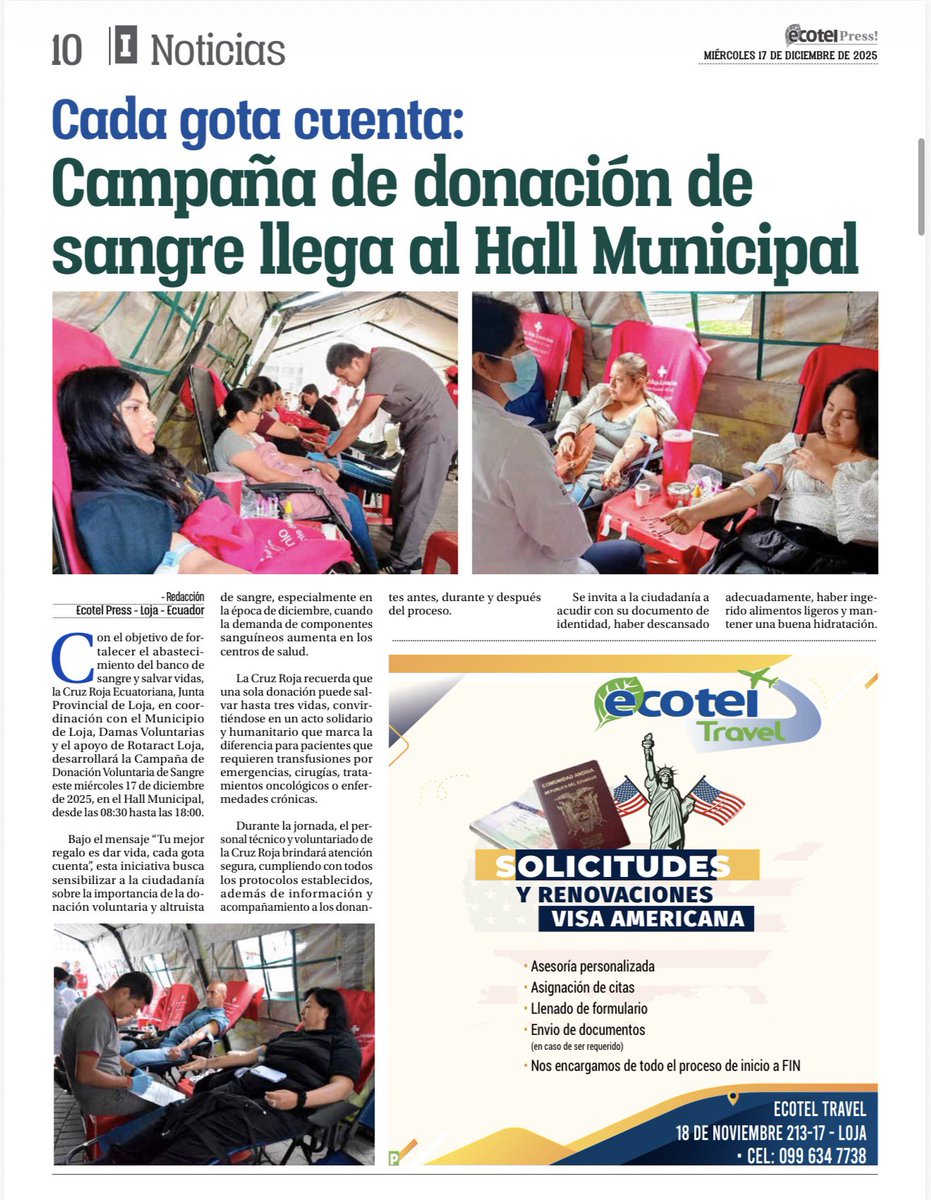 Agradecemos a <a href="/cadenaecotel/">Cadena Ecotel</a> por su apoyo en la difusión de nuestro trabajo institucional. 

#ReafirmamosNuestroCompromisoPorLaVida