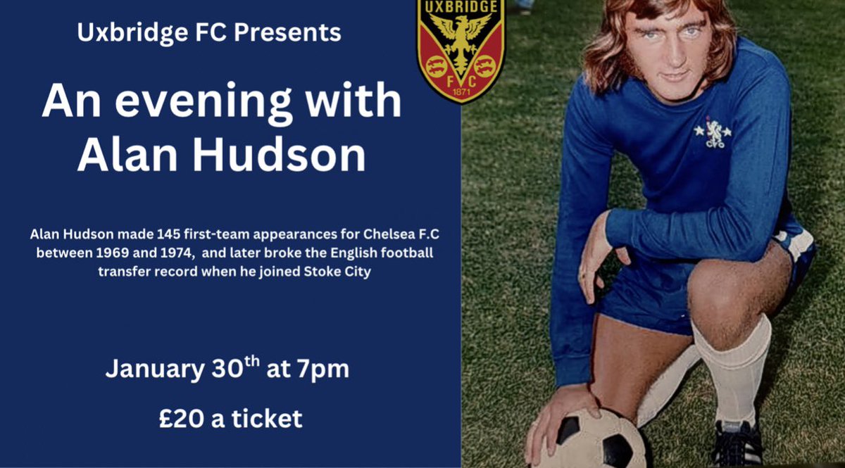 uxfc_redarmy's tweet image. Looking for that perfect Christmas present?! Look no further…..
Tickets on Fanbase now
#alanhudson #Chelsea #Christmasgifts 

app.fanbaseclub.com/Fan/Tickets/Se…