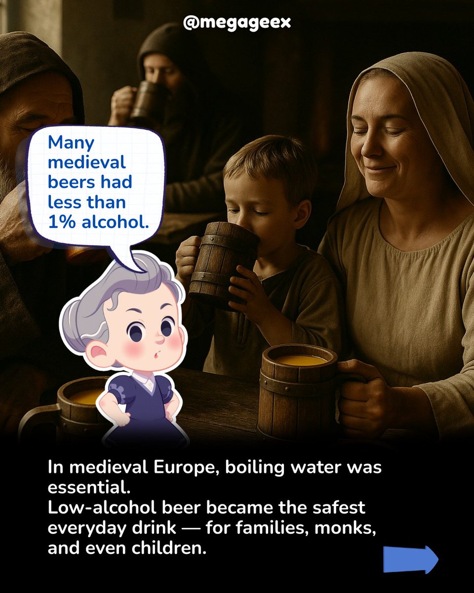 MegaGeex's tweet photo. Beer wasn’t always just a drink.
For thousands of years, it was safer than water — feeding workers, families, and even children.

From ancient Mesopotamia to medieval Europe, beer helped people survive and build civilization.

#History #BeerHistory #AncientWorld #FoodHistory https://t.co/0zVL423Hqv