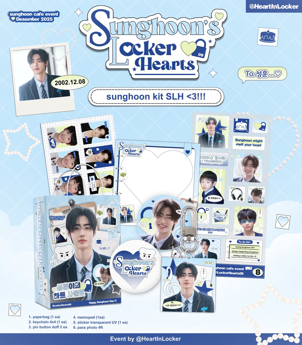 HeartInLocker's tweet image. 𝟐𝟎𝟐𝟓 𝐬𝐮𝐧𝐠𝐡𝐨𝐨𝐧 𝐛𝐢𝐫𝐭𝐡𝐝𝐚𝐲 𝐤𝐢𝐭
sunghoon locker 𝓗earts (online kit) ❤︎.ᐟ

♡ pre - order : 17.12 - 23.12.2025
♡ price : Rp. 35.000 - 60.000

💬 grab your kit #LockerHearts08

🛋️ bit.ly/LockerHearts

#성훈 #SUNGHOON