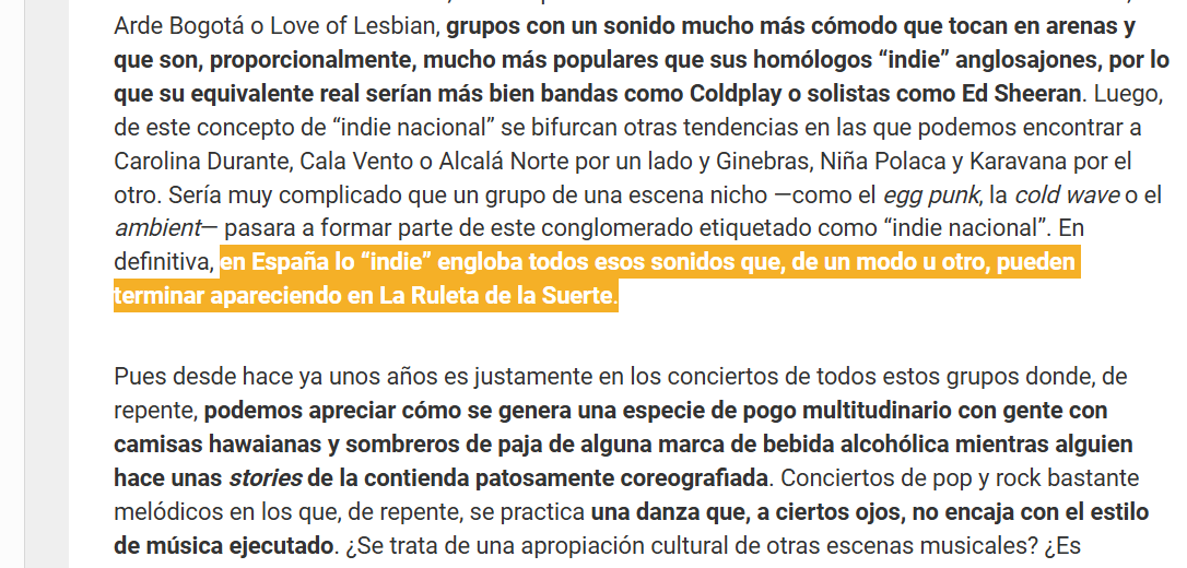 El artículo bien, pero con esto he chillao