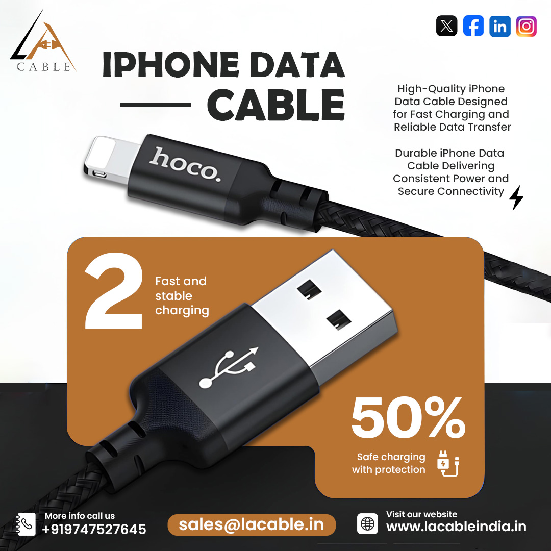 CableLa13357's tweet image. 🔋Fast. Safe. Reliable.
Upgrade your charging experience with LA Cable iPhone Data Cable⚡
📞 9747527645
🌐 lacableindia.in
#iPhoneDataCable #FastCharging #SafeCharging #AppleCable #LightningCable #MobileAccessories #ChargingSolutions #LACable #DurableCables