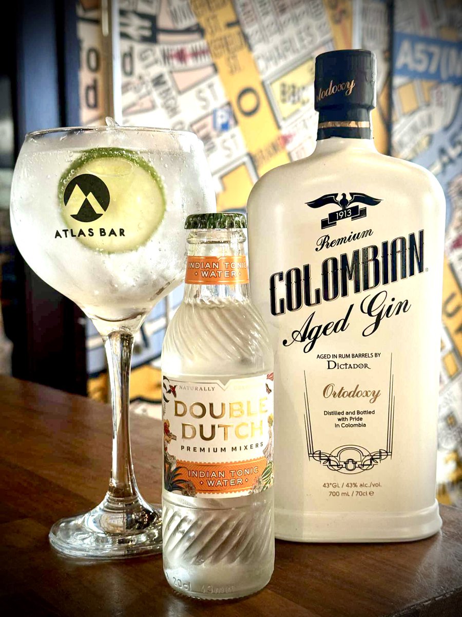 TheGinBible's tweet image. G I N  O F  T H E  W E E K 🍸

@Dictador_Brands Colombian Ortodoxy #Gin &amp;amp; @DoubleDutchMix. Special price until Friday, £5 singles &amp;amp; £7 doubles @TheAtlasBar 🥳 

Get it whilst you can #Manchester, once it's gone, it's gone🍸#offers