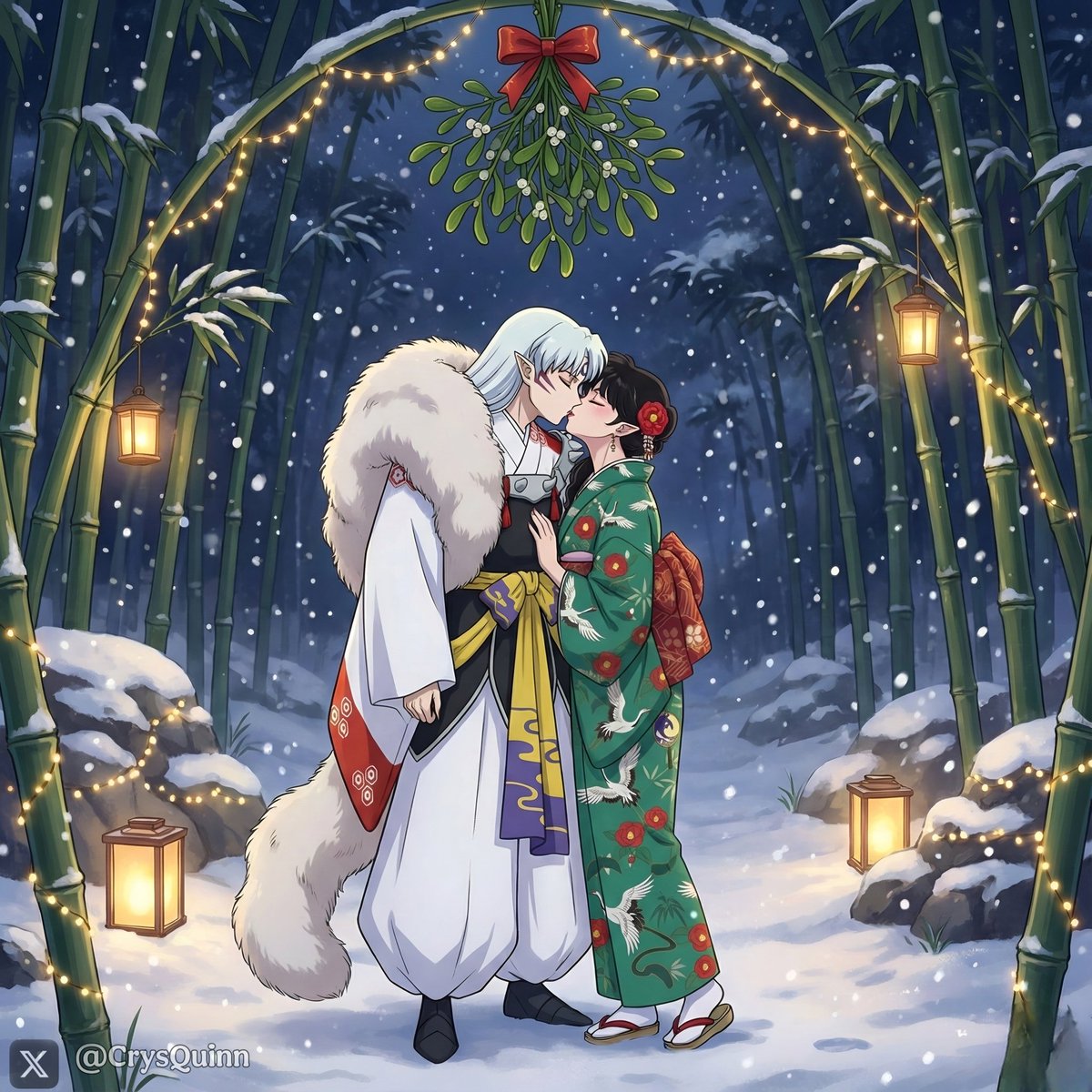 CrysQuinn's tweet image. 🎆 A little kiss under the mistletoe! 🎄🏮

#SesshomaruxKagura #Sesshomaru #Kagura #SessKagu #sesshkagu #犬夜叉 #殺生丸 #神楽 #殺神 #이누야사 #셋카구 #셋쇼마루 #카구라 #杀生丸 #神乐 #杀乐