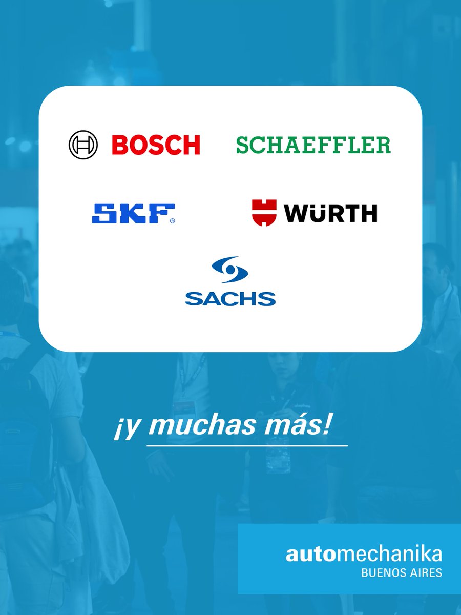 🔧 Los referentes más importantes del rubro ya confirmaron su participación en Automechanika Buenos Aires 2026.

📅 8 al 11 de abril de 2026 – La Rural, Predio Ferial de Buenos Aires
📩 Contactá a nuestro equipo comercial: automechanika@argentina.messefrankfurt.com