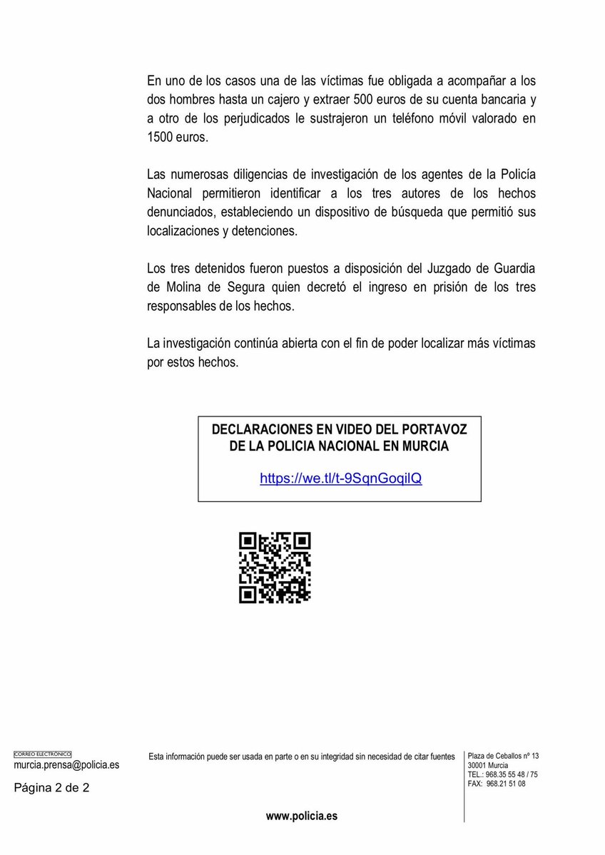 rubnpulido's tweet image. Este suceso ha tenido lugar en Molina de Segura (Murcia). Tras intentarlo por diversos canales, incluidos los oficiales, la Oficina de Comunicación de la Jefatura Superior de Policía de la Región de Murcia ha declinado informar sobre la nacionalidad de los detenidos. Tampoco ha…